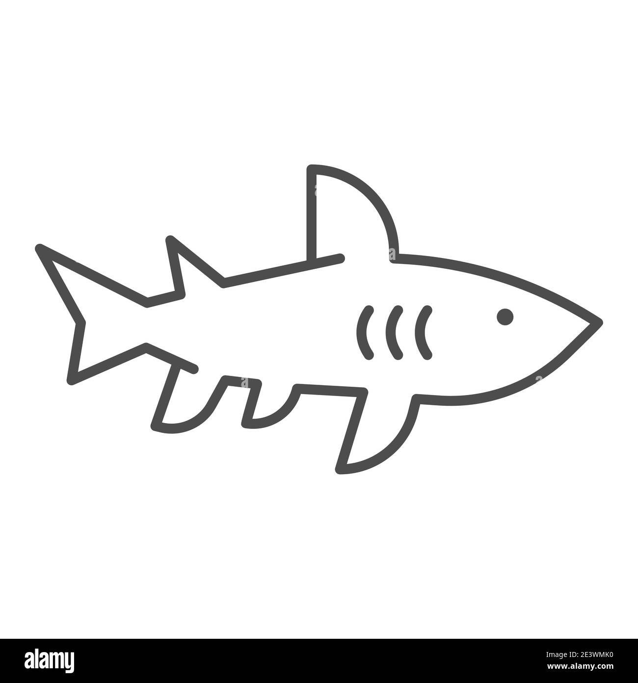 simple fish line icon vector on white background Stock Vector Image & Art -  Alamy