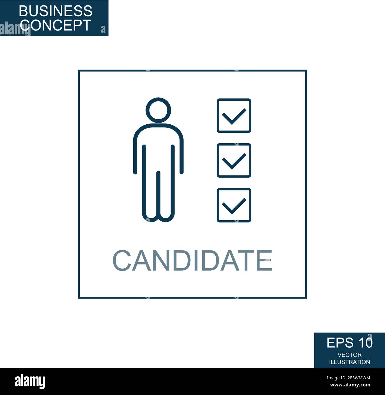 Business concept, web icon from thin lines. Voting - Vector illustration Stock Vector