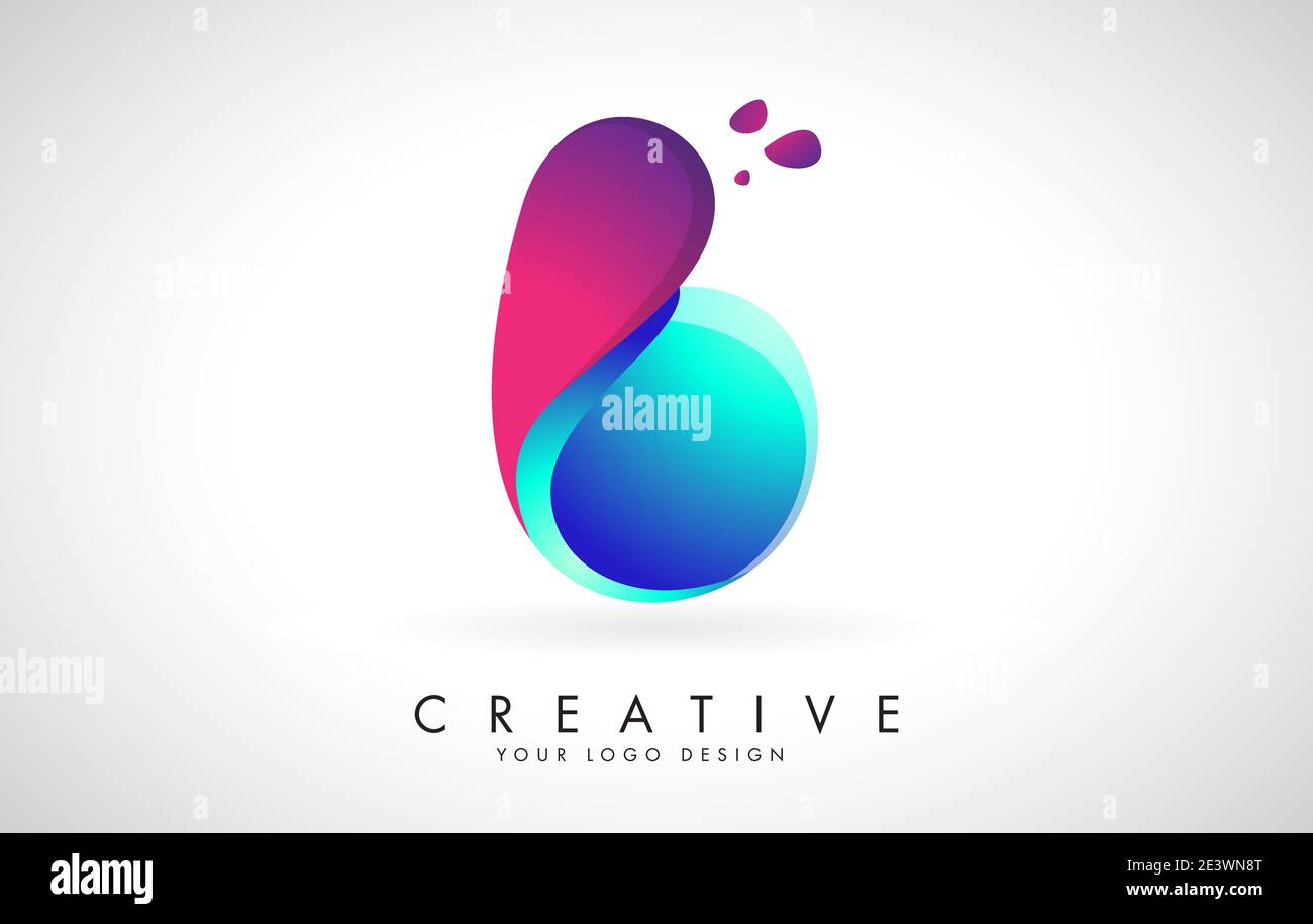 Blue and Pink creative letter B Logo Design with Dots. Friendly ...