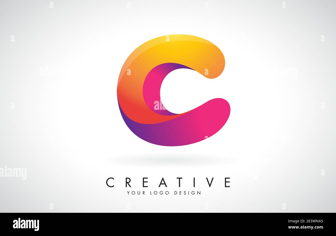 Letter C Creative Logo Design. Vector Font of twisted Ribbon for Title ...