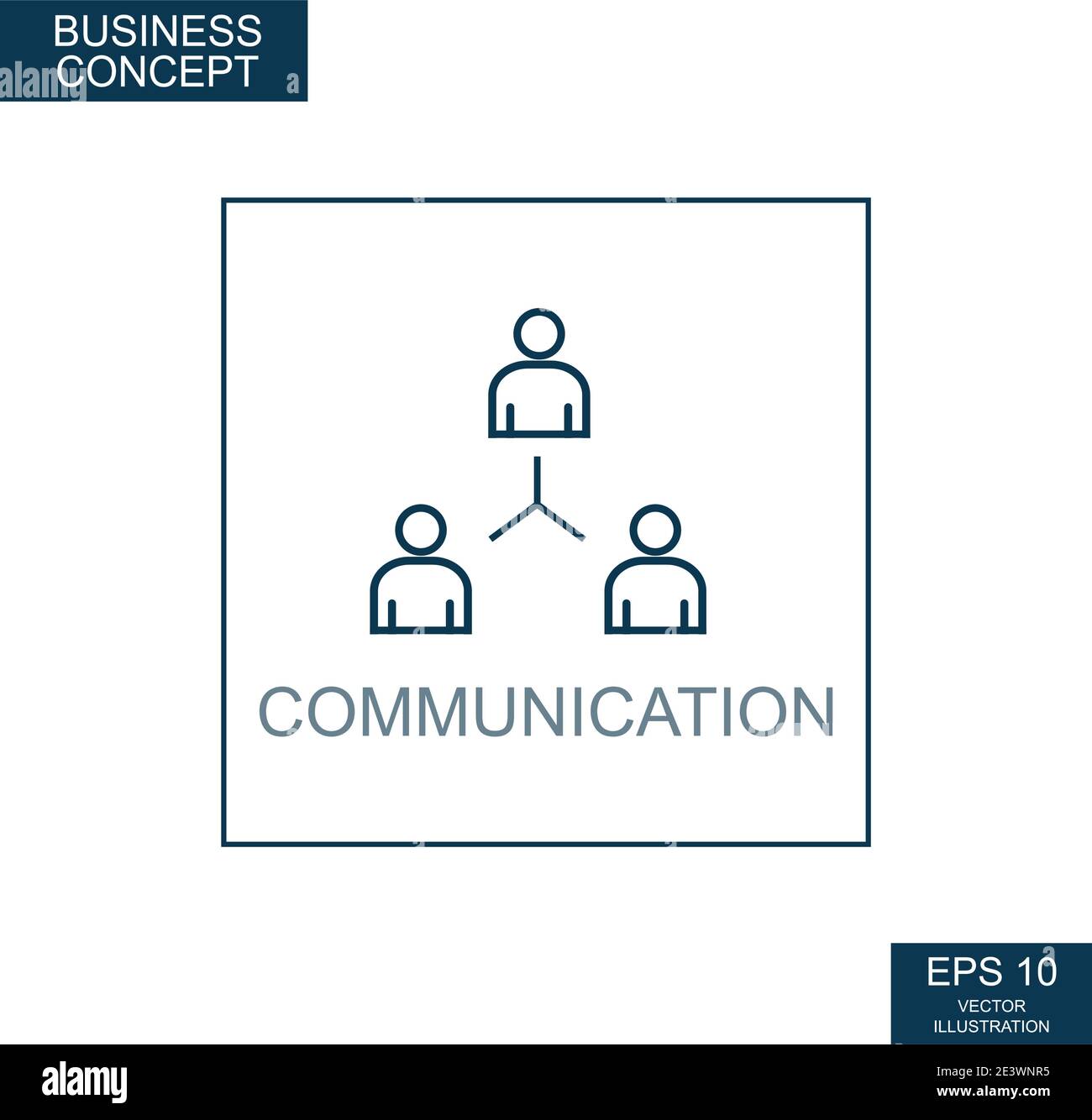 Business concept, web icon from thin lines. Communication - Vector illustration Stock Vector