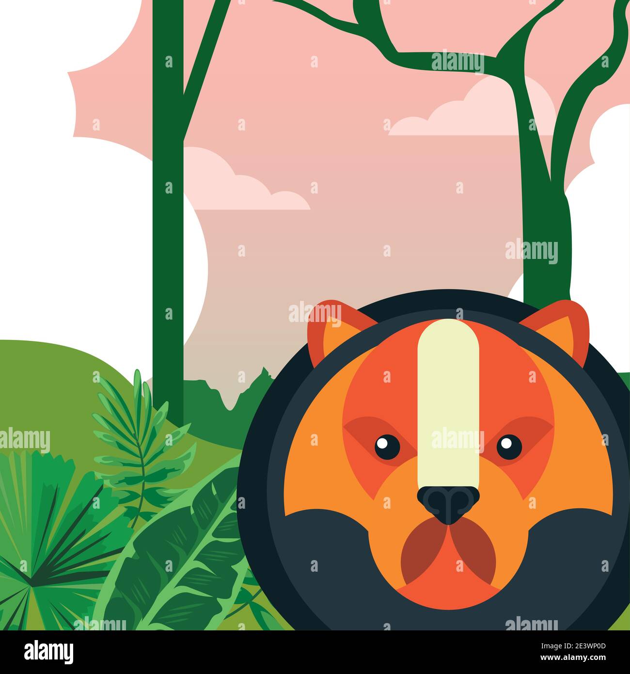 wild bear animal nature character in the landscape vector illustration ...