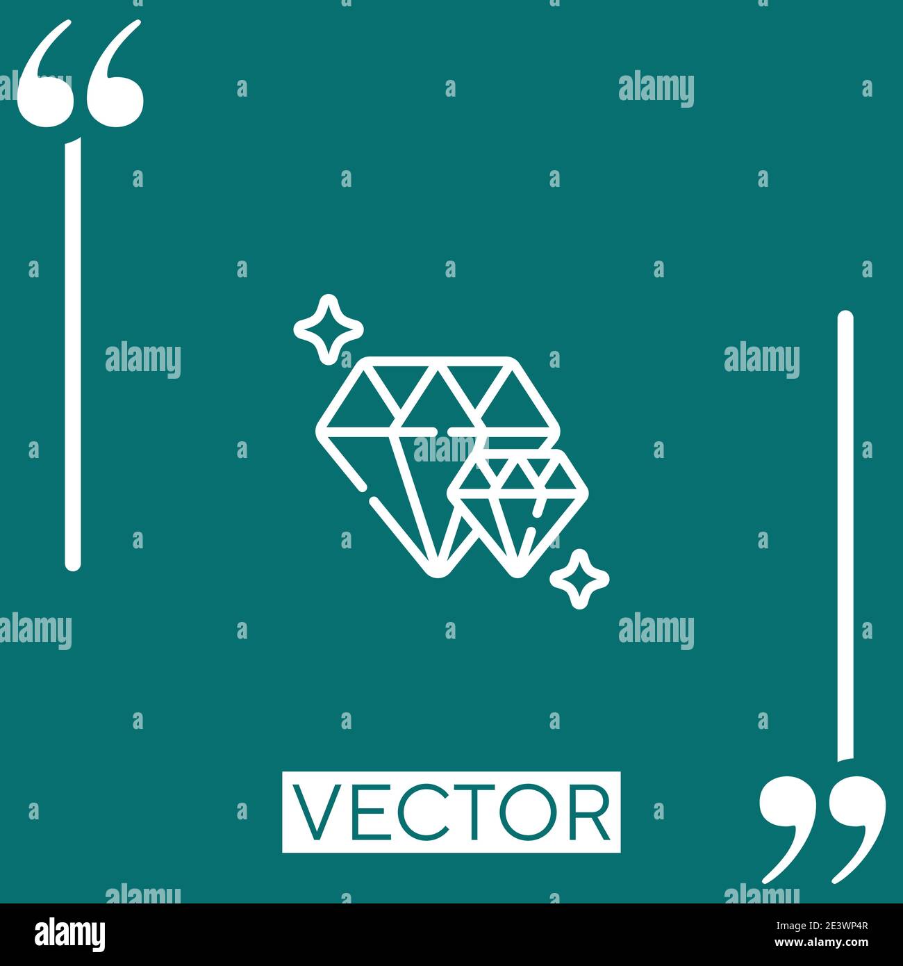 diamond vector icon Linear icon. Editable stroked line Stock Vector