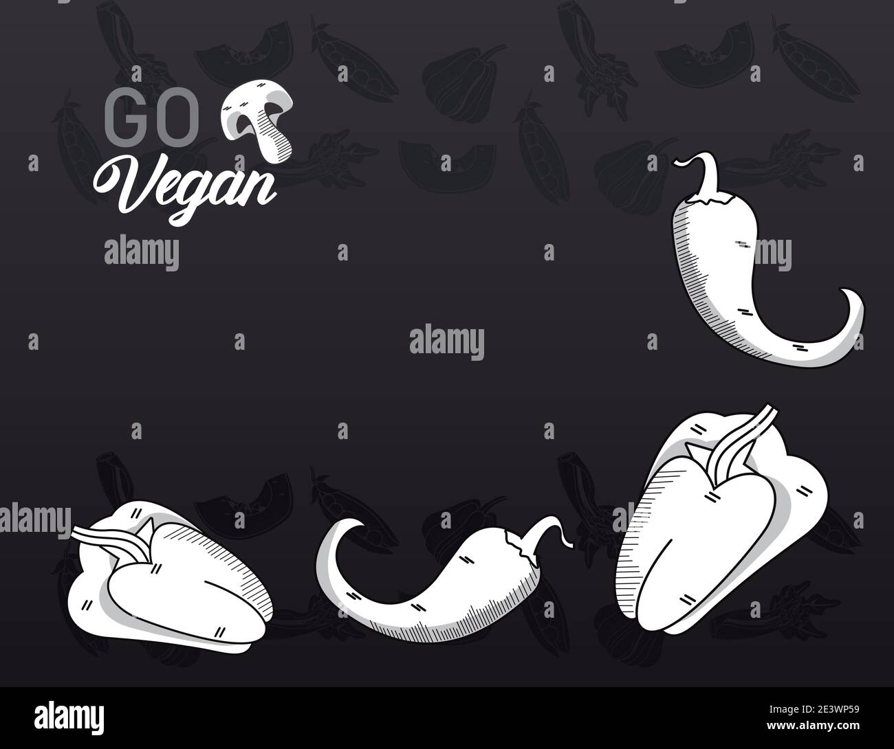 group of vegetables with lettering in black background vector ...