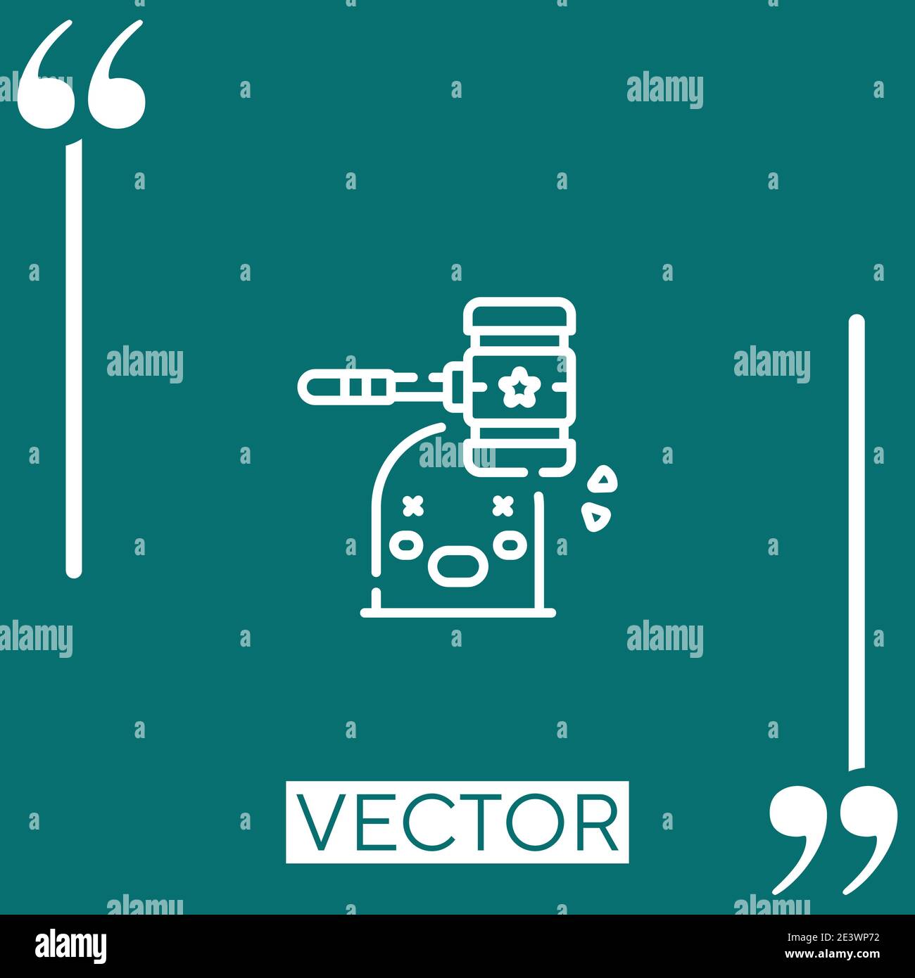 whack a mole vector icon Linear icon. Editable stroked line Stock Vector