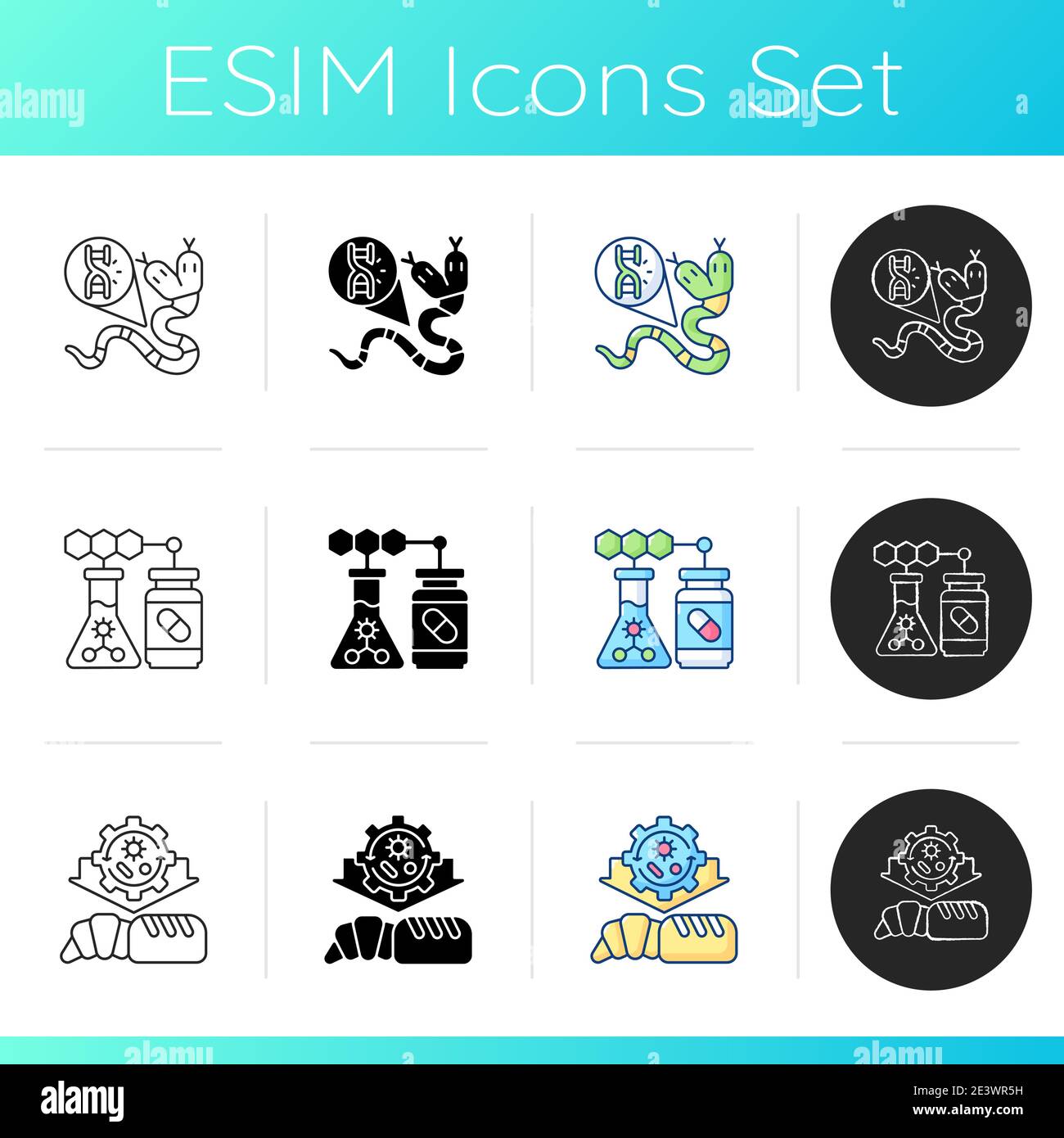 Genetic engineering icons set Stock Vector Image & Art - Alamy