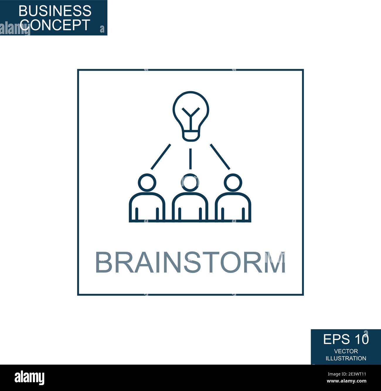 Business concept, web icon from thin lines. Brainstorm Stock Vector