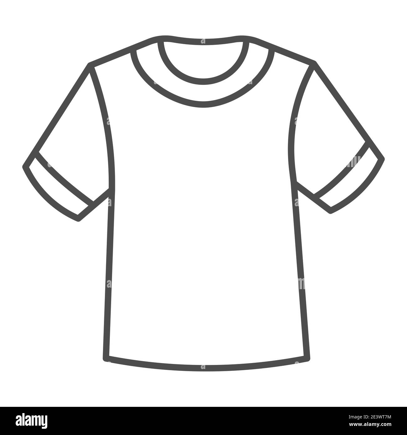 Tshirt thin line icon, Summer clothes concept, unisex shirt sign on