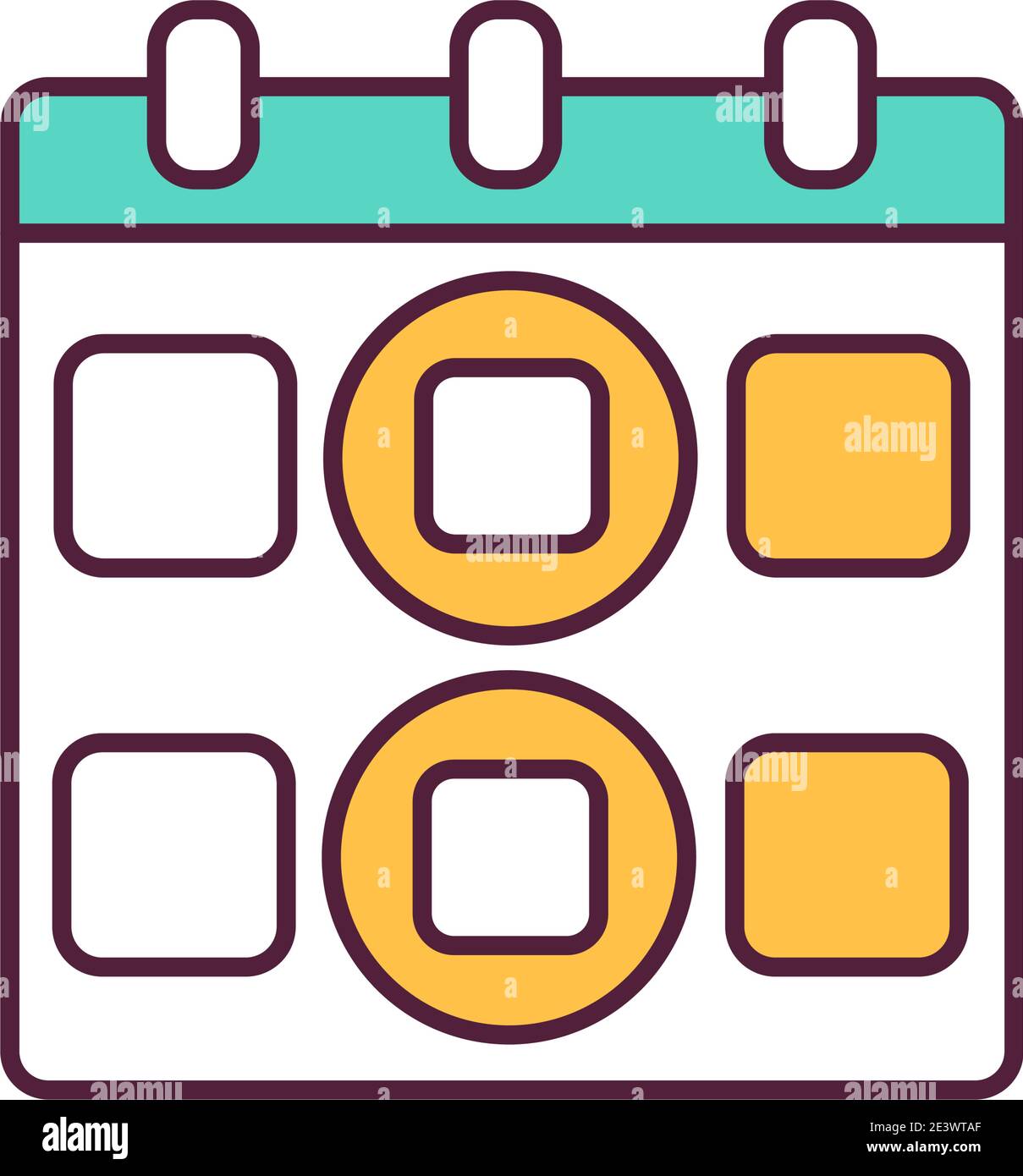 Planning schedule orange RGB color icon Stock Vector Image & Art Alamy