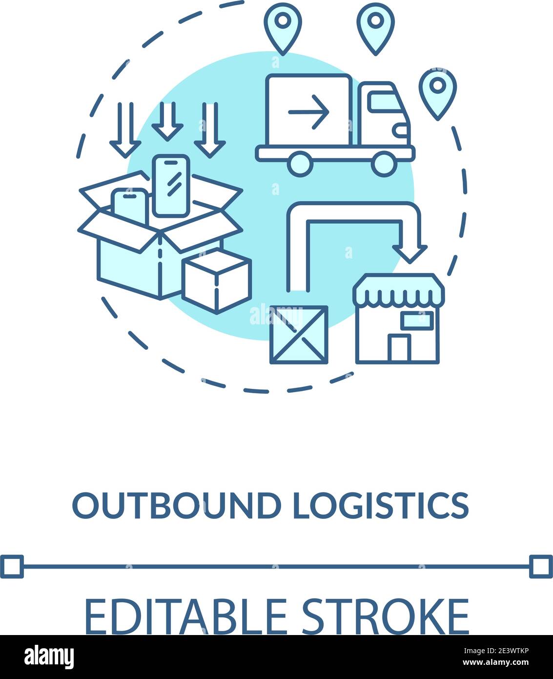 Outbound logstics concept icon Stock Vector