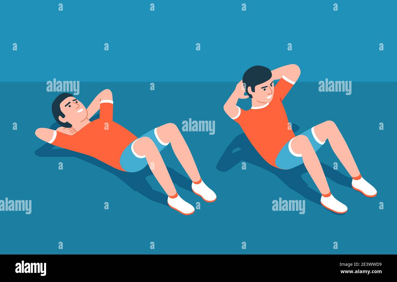 Abs exercise crunch on the floor Stock Vector Image & Art Alamy