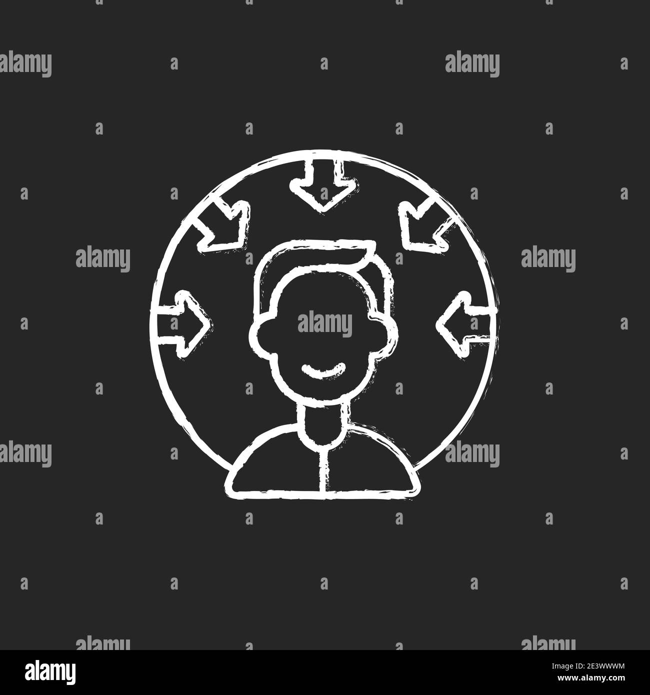 Customer centricity chalk white icon on black background Stock Vector ...