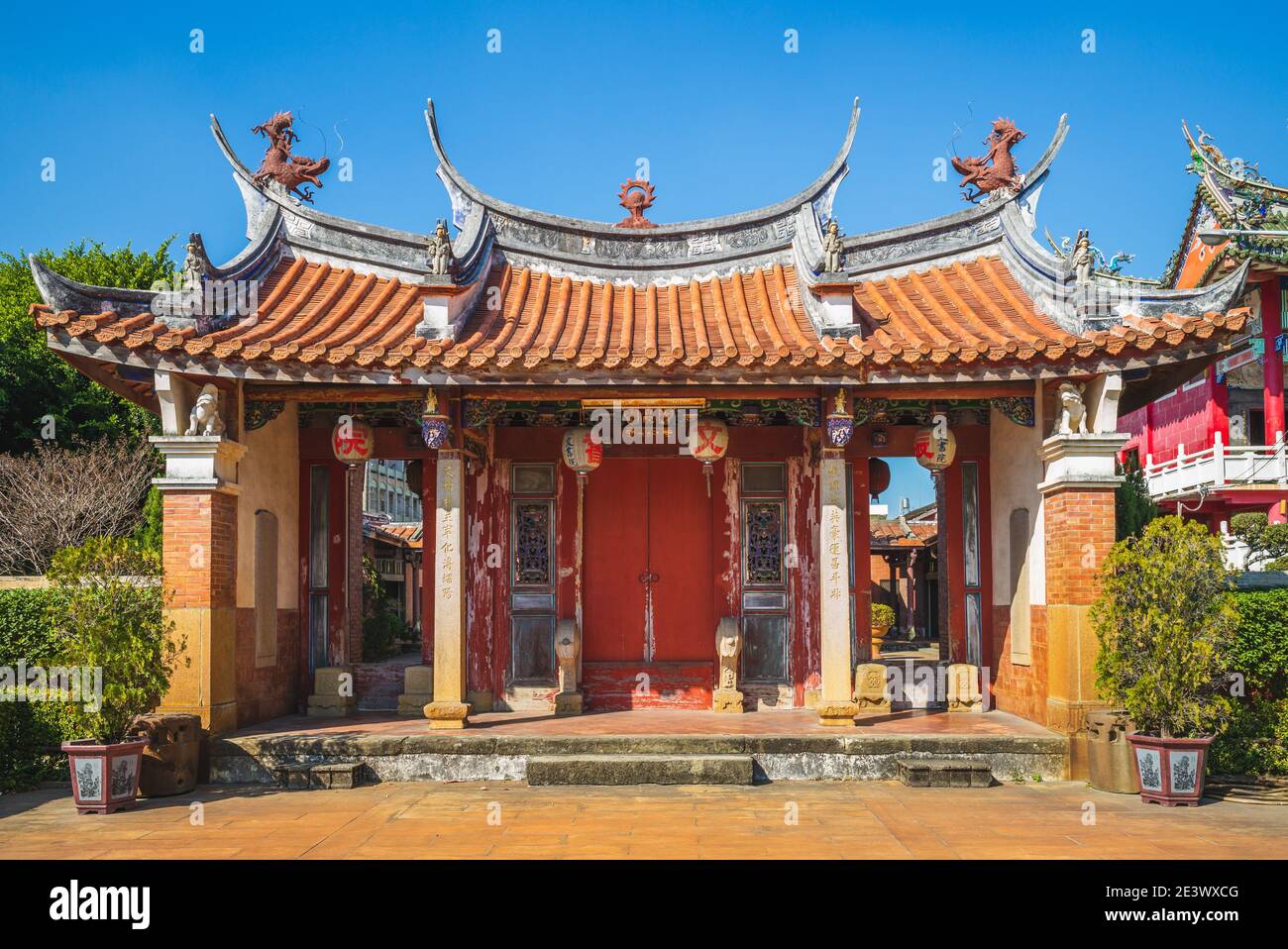 January 13, 2021: Jhen Wen Academy, a former tutorial academy in Xiluo Township, Yunlin, Taiwan, was originally built in 1797 as Wen Chang Temple to w Stock Photo