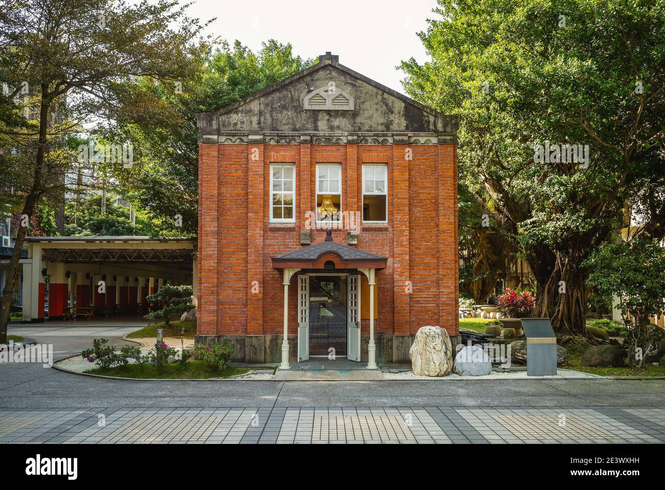 Red House Historic Monument, a memorial book room at Taipei . Translation: Red House. Stock Photo
