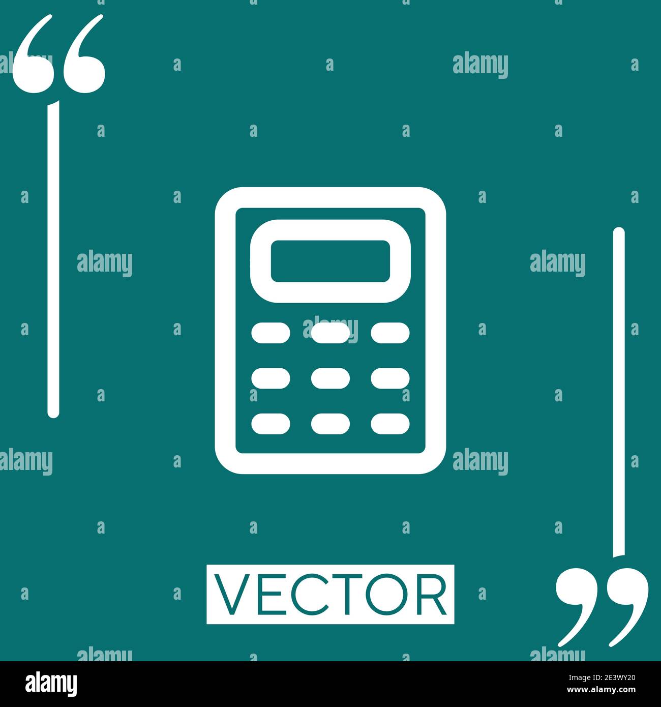 calculator outline Linear icon. Editable stroke line Stock Vector