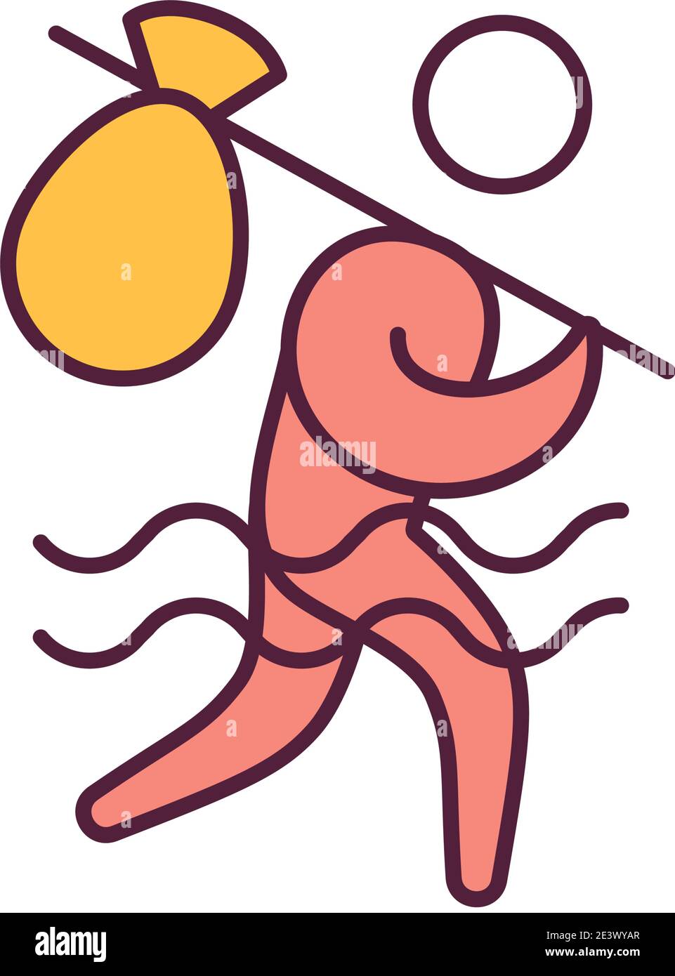 Climate migrants RGB color icon Stock Vector