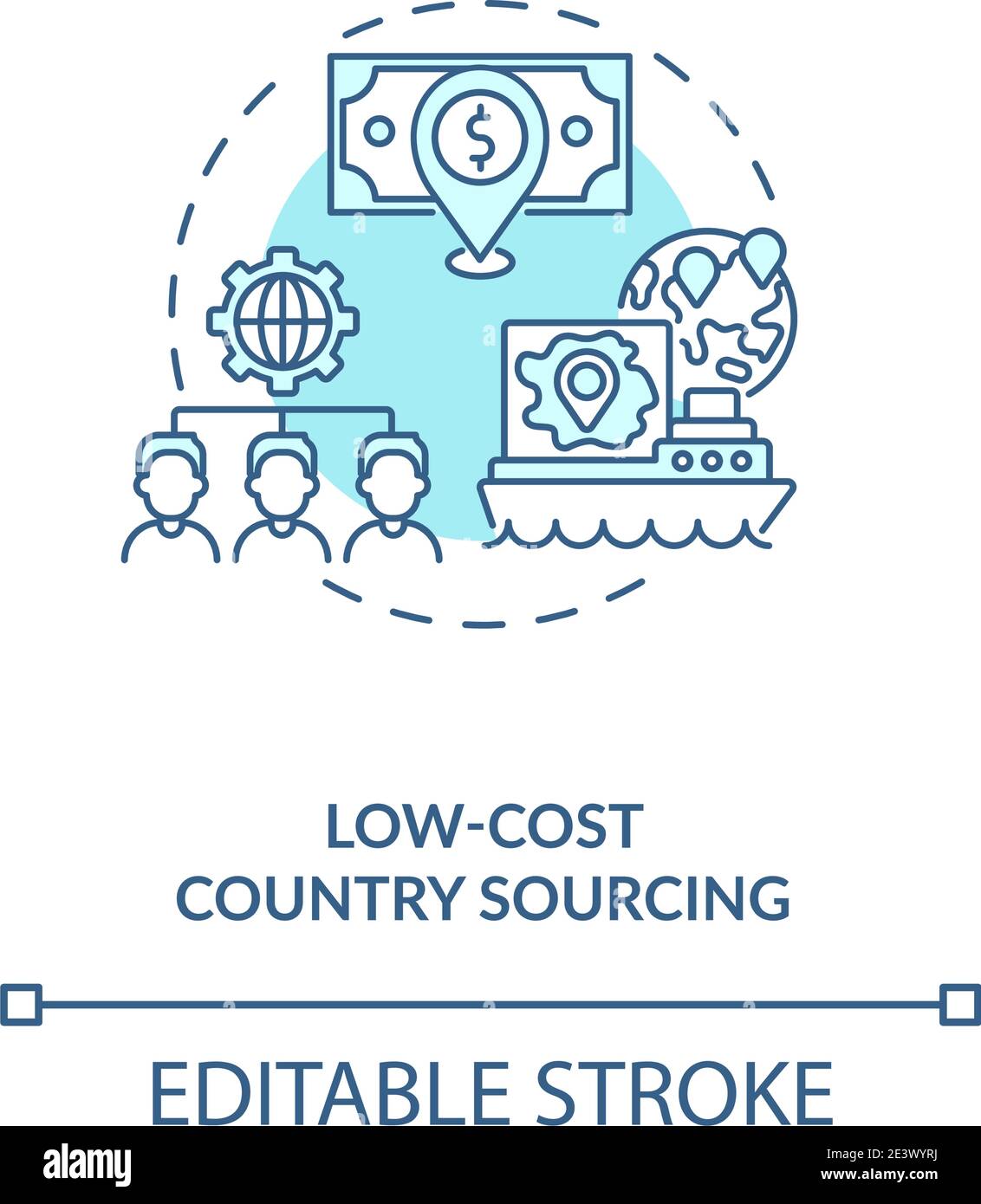 Lowcost country sourcing concept icon Stock Vector Image & Art Alamy