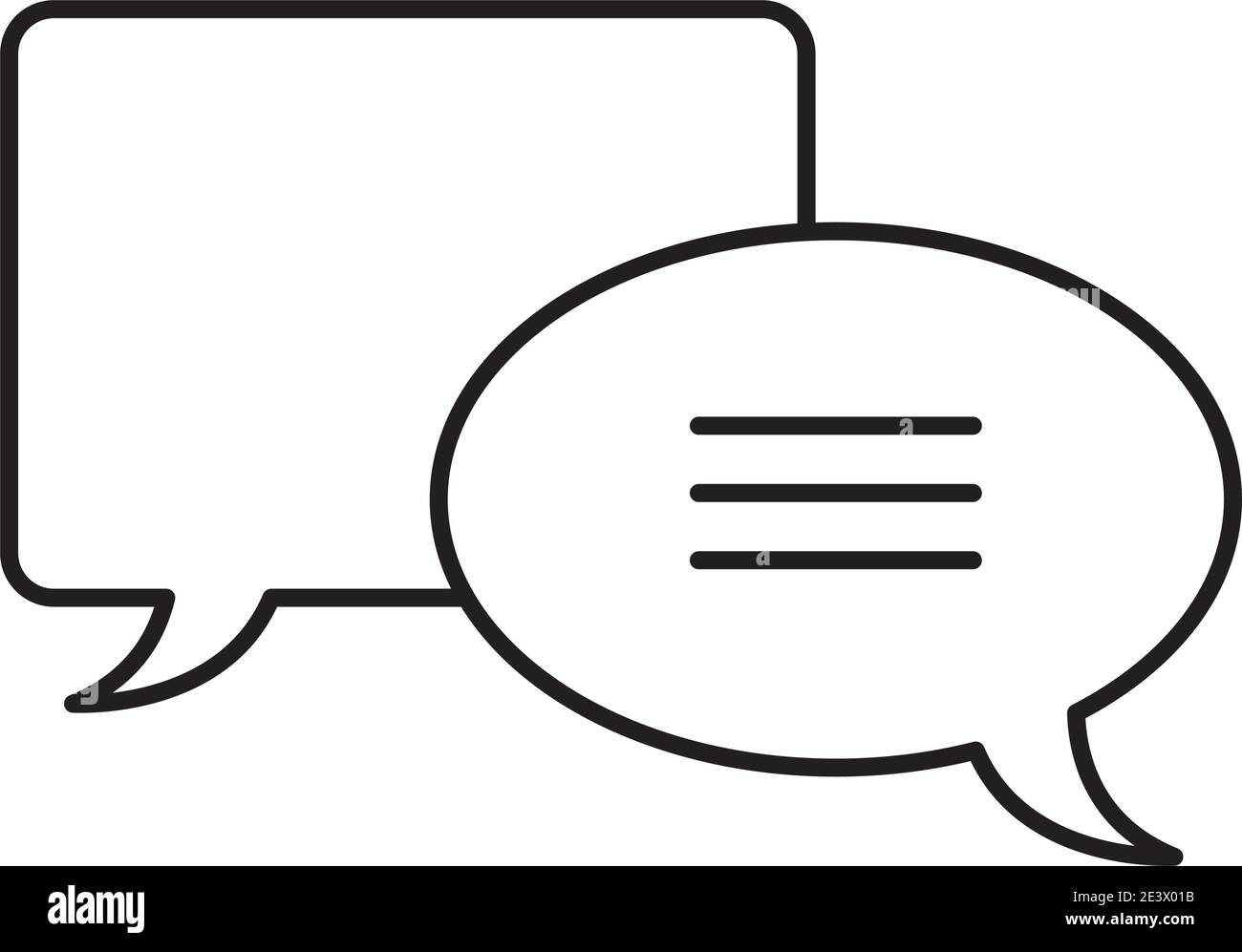 speech bubbles icon over white background, line style, vector ...