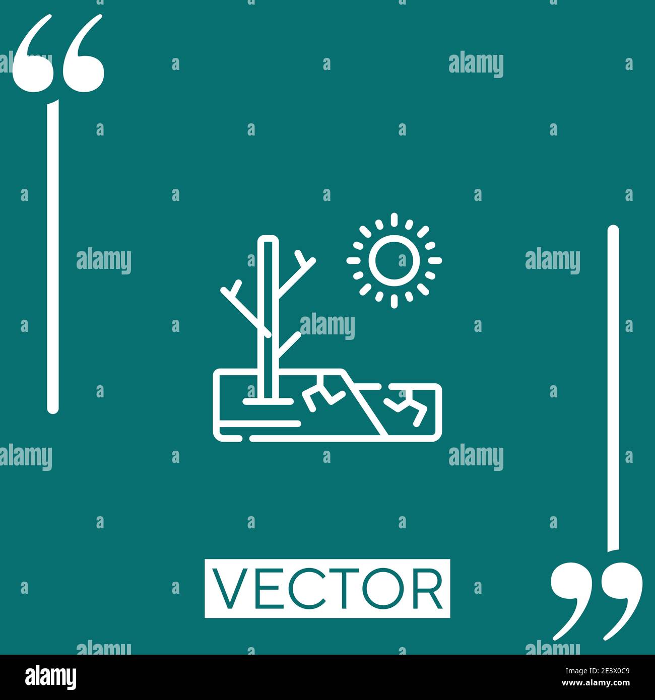 drought vector icon Linear icon. Editable stroke line Stock Vector