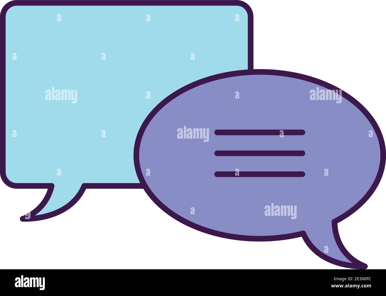 speech bubbles icon over white background, flat style, vector ...