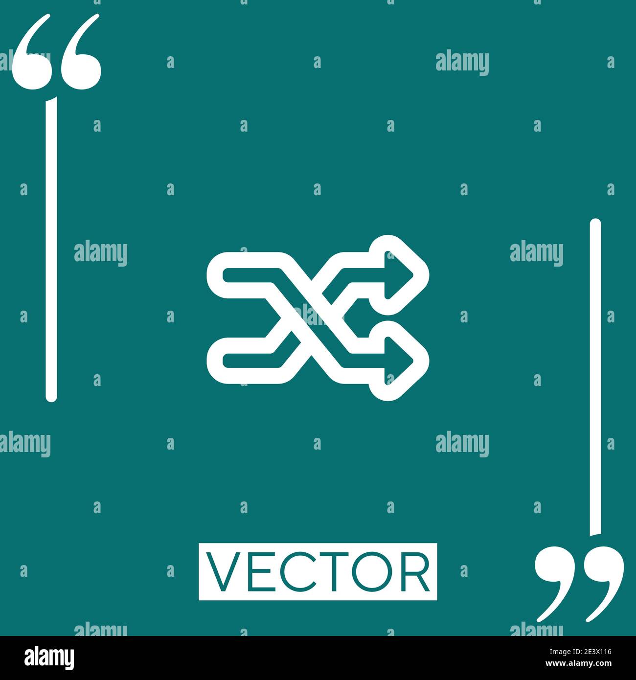 shuffle crossing arrows outline vector icon Linear icon. Editable stroke line Stock Vector