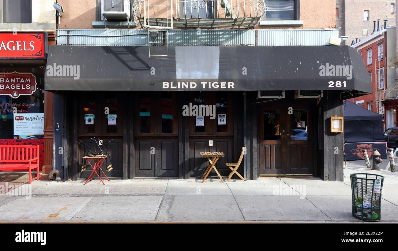 Blind Tiger, 281 Bleecker St, New York, NYC storefront photo of a