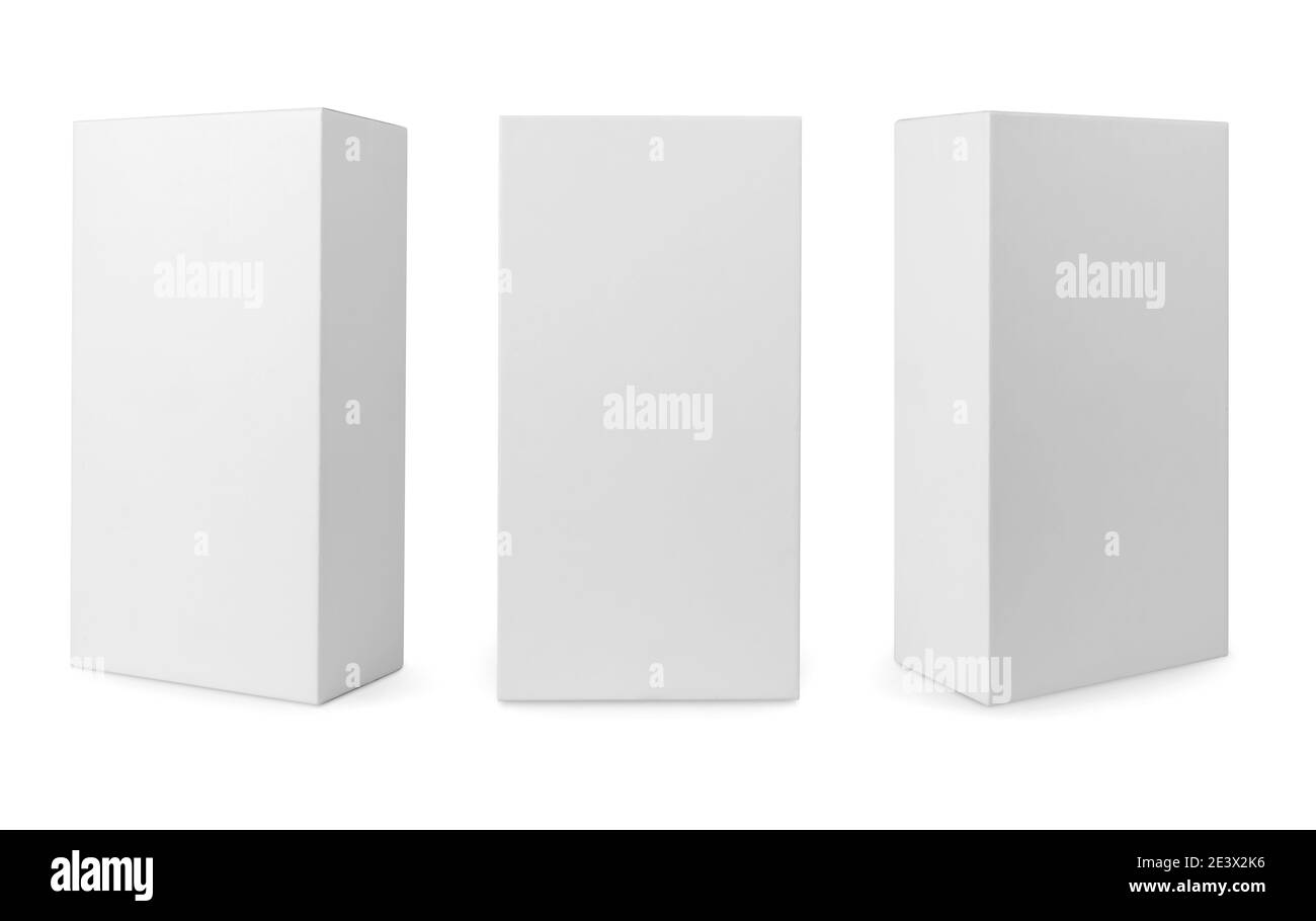 White box set isolated on white with clipping path Stock Photo