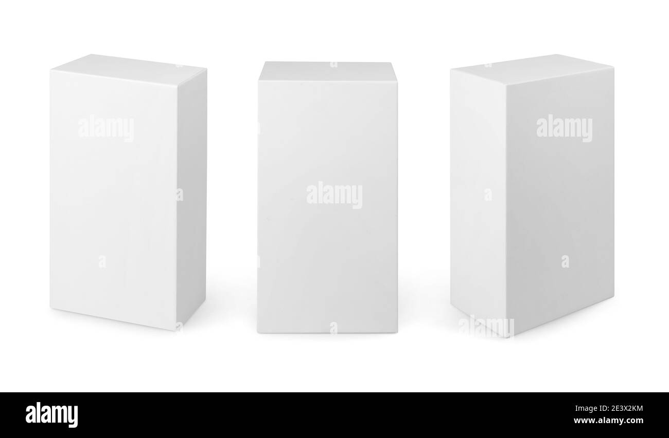 White box set isolated on white with clipping path Stock Photo