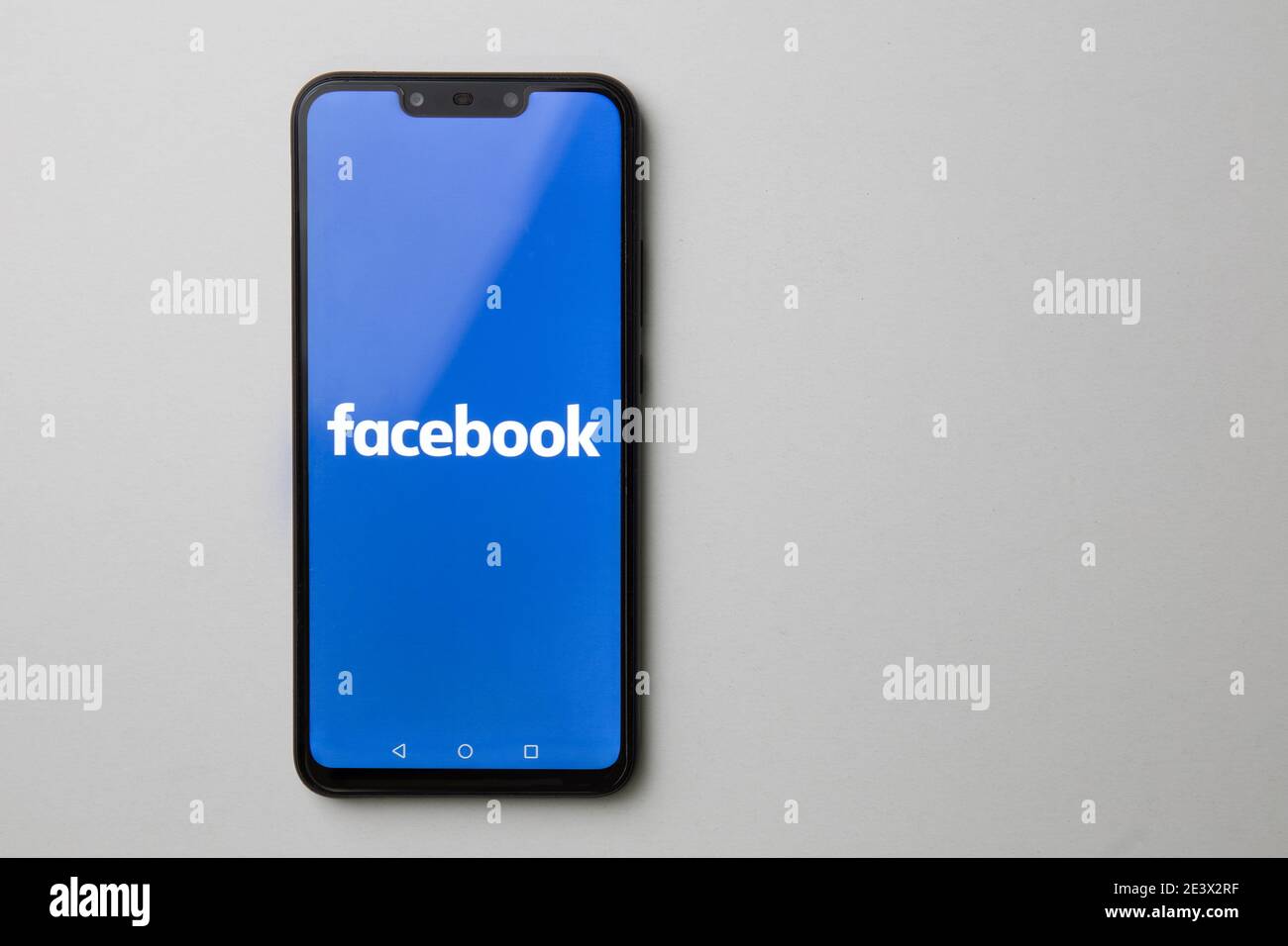 Kuala Lumpur Malaysia July 23 19 Smartphone Showing Facebook Logo On White Background Stock Photo Alamy