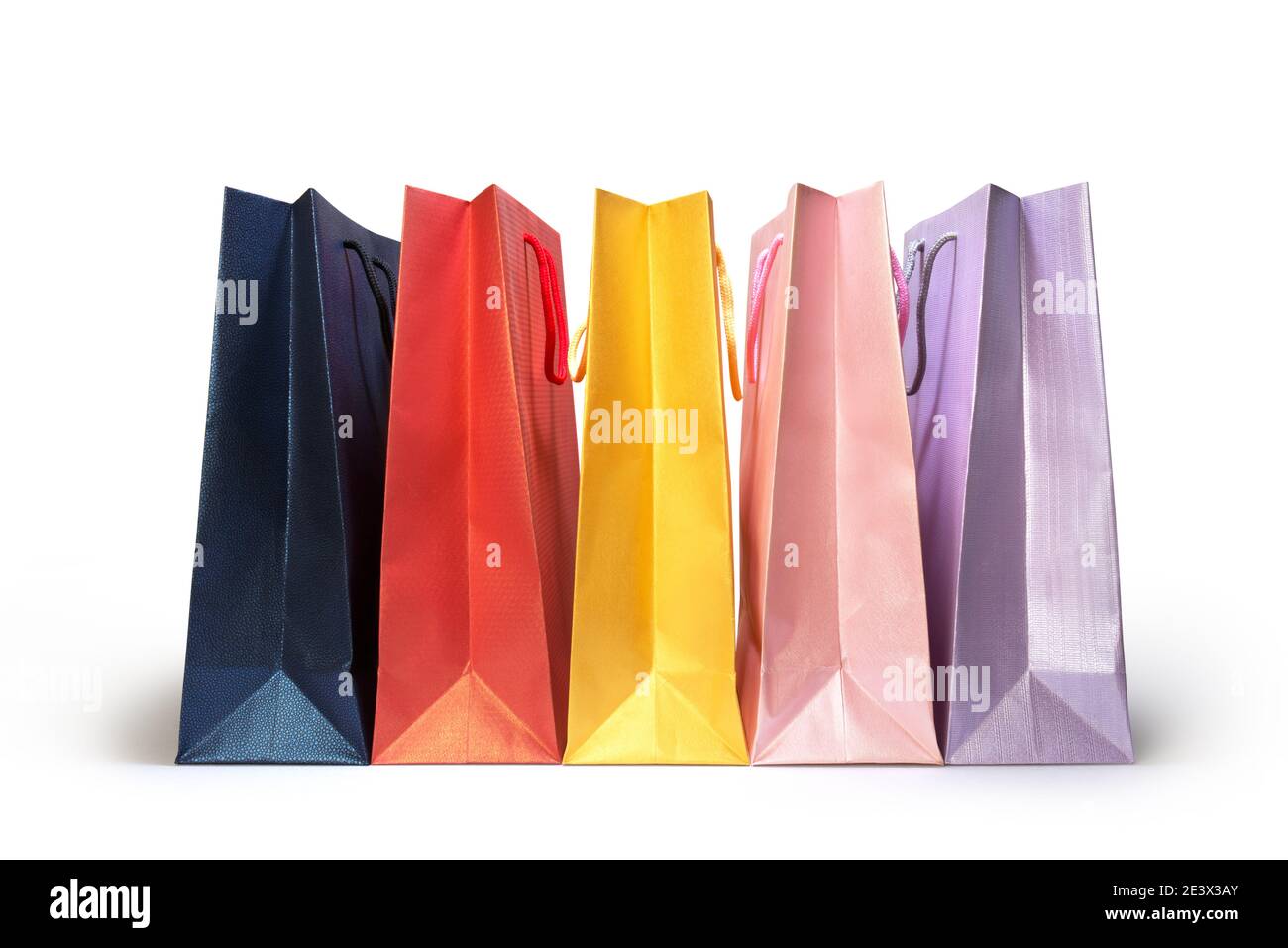 Set of Colorful Empty Shopping Bags Isolated on white with clipping ...