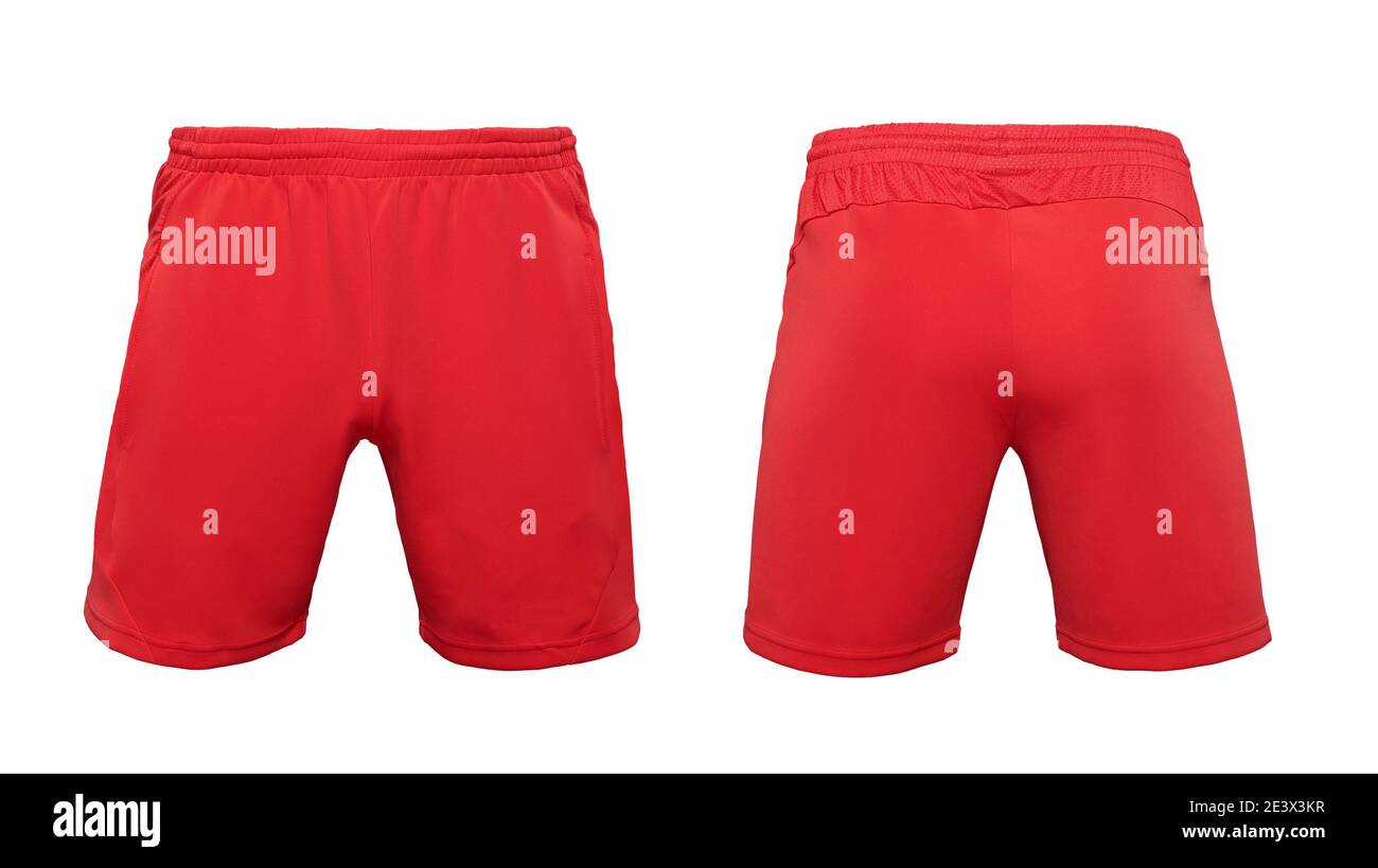 Boxer short red pants isolated on white background Stock Photo