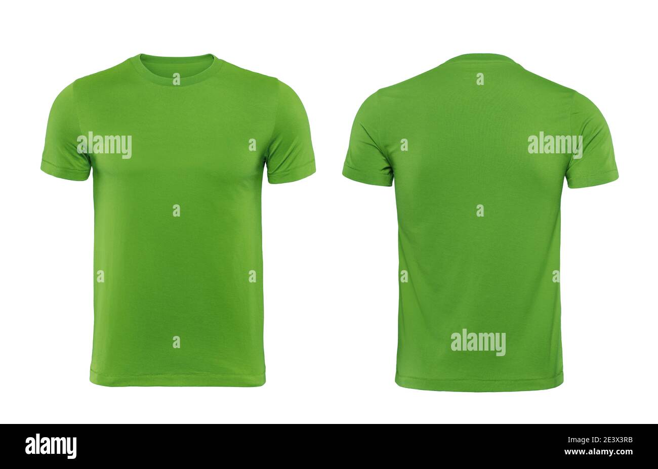 Green tshirt design template isolated on white with clipping path Stock