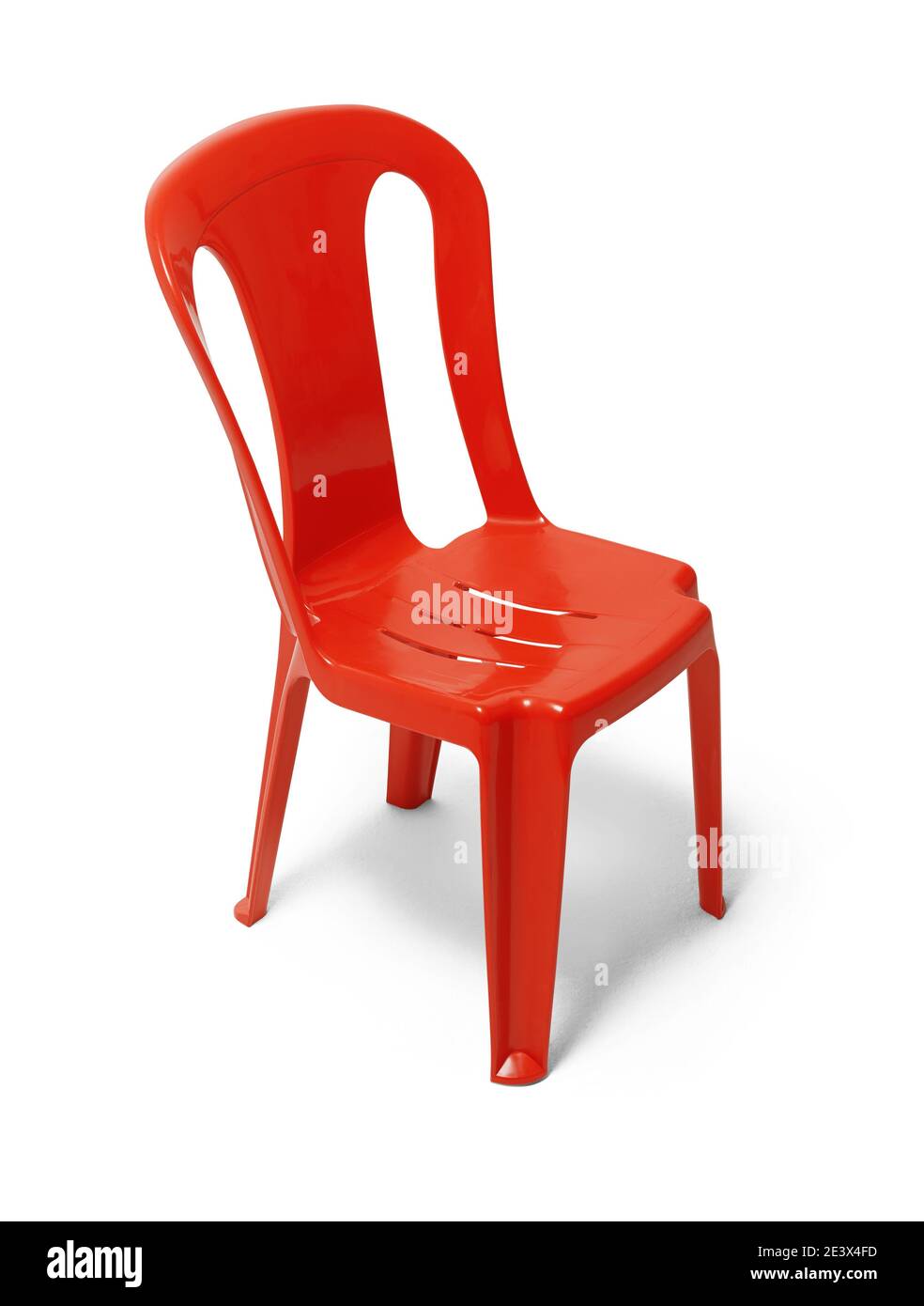Red plastic chair isolated on white background with clipping path Stock ...