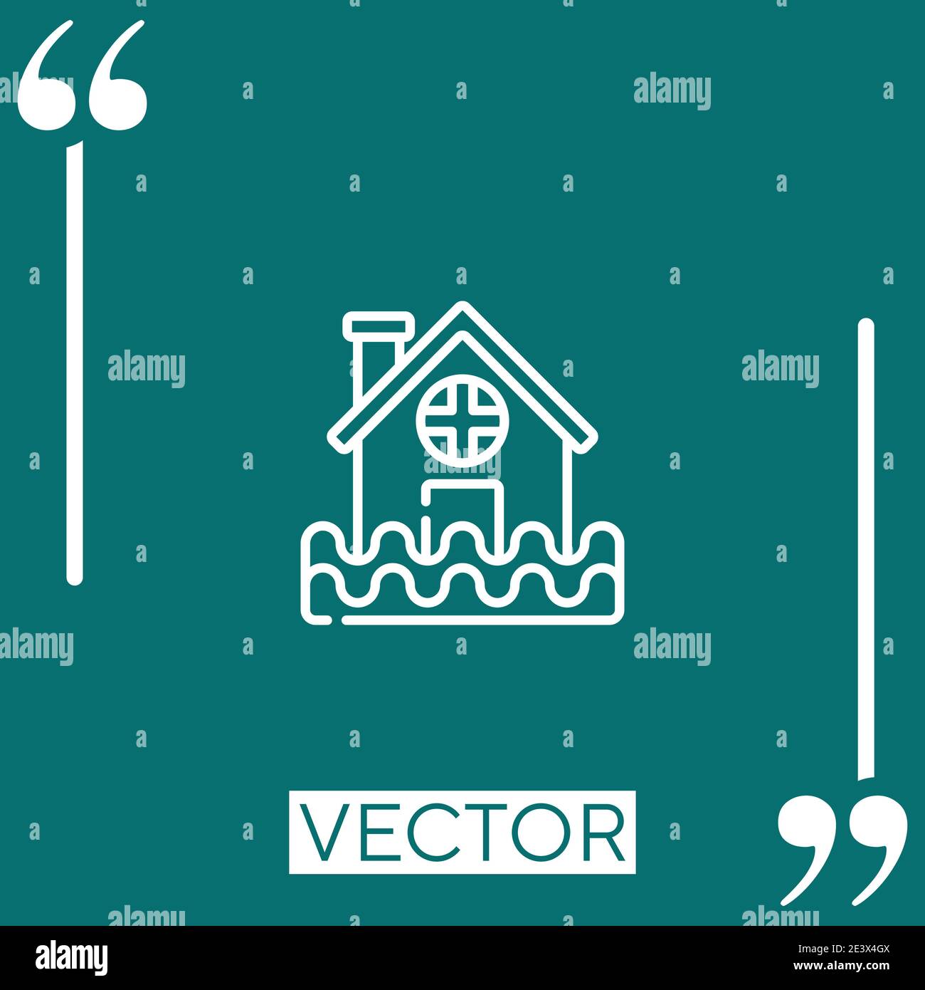 flood vector icon Linear icon. Editable stroke line Stock Vector Image ...