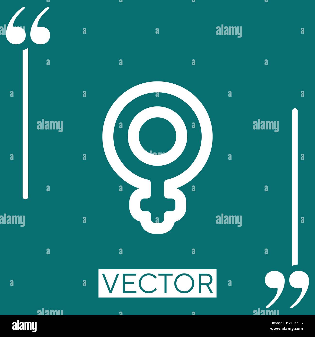 female sign outline Linear icon. Editable stroke line Stock Vector ...