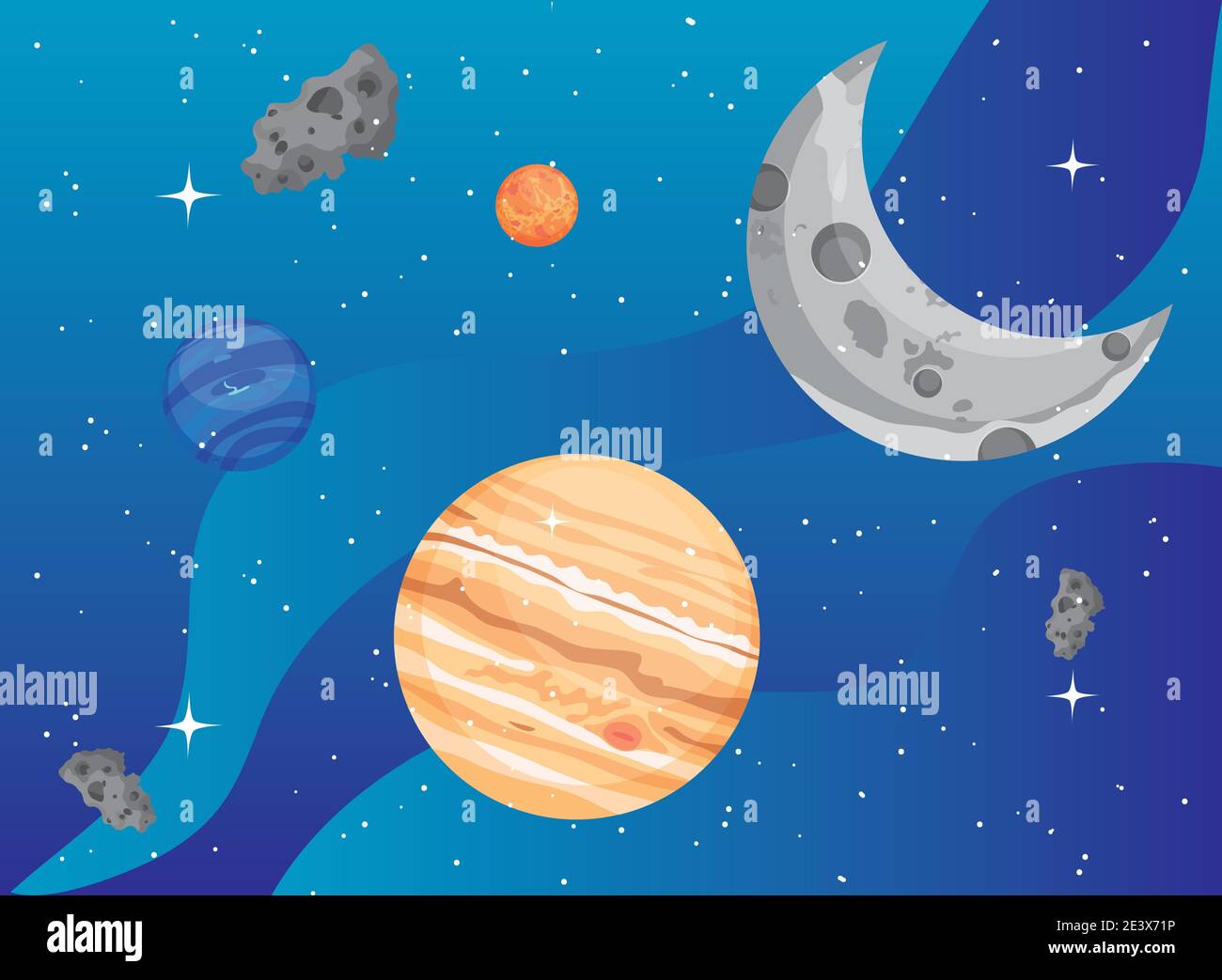Space moon asteroids and planets of universe cosmos and futuristic ...