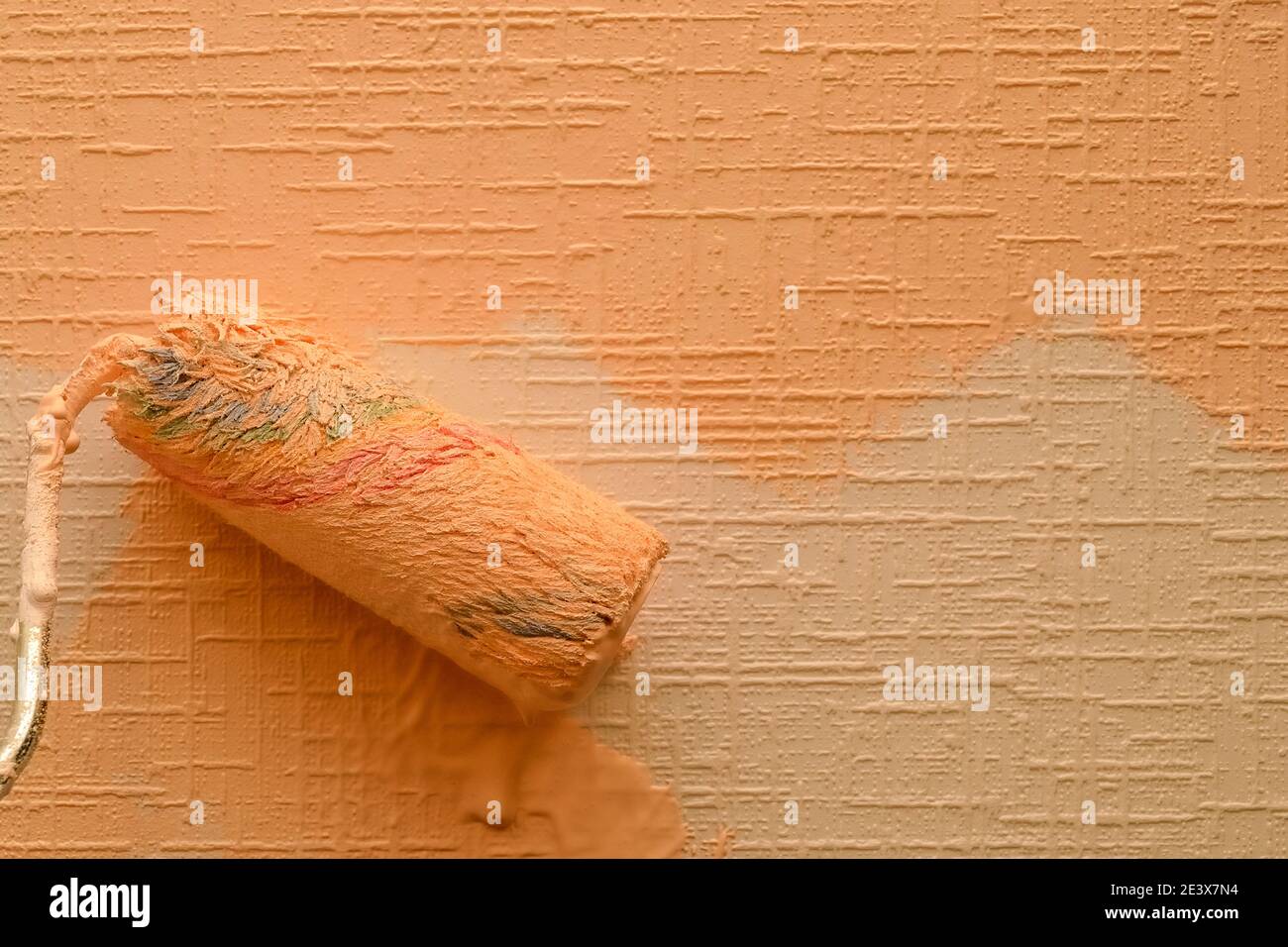 paint roller for painting textured vinyl wallpaper and home renovation
