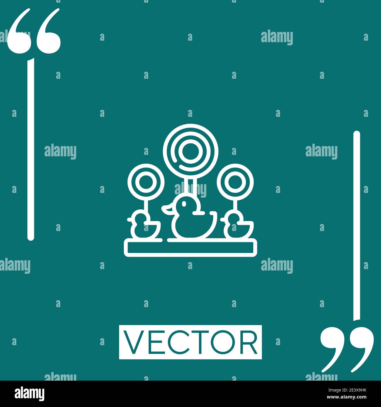 shoot duck vector icon Linear icon. Editable stroked line Stock Vector