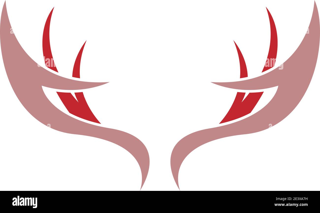 Deer antler logo icon illustration design vector template Stock Vector