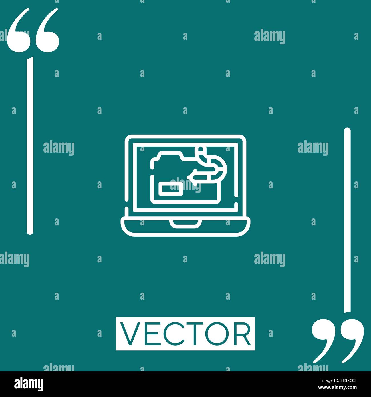 infected folder vector icon Linear icon. Editable stroked line Stock Vector
