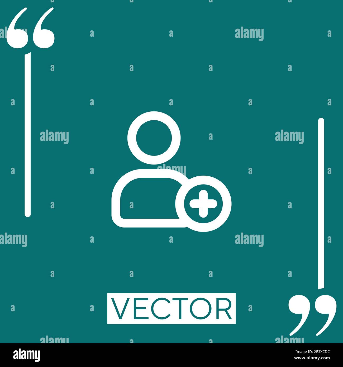 add a person outlined interface sign vector icon Linear icon. Editable stroke line Stock Vector