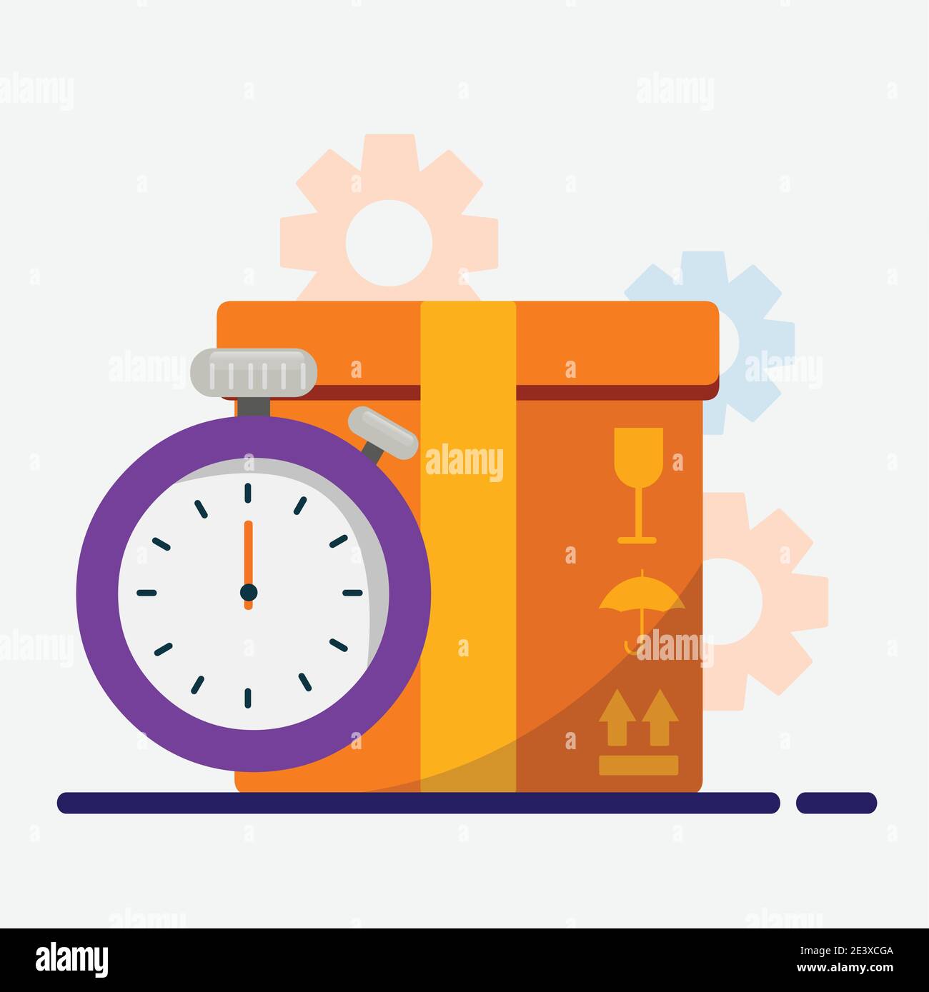 package delivery time concept vector illustrator Stock Vector