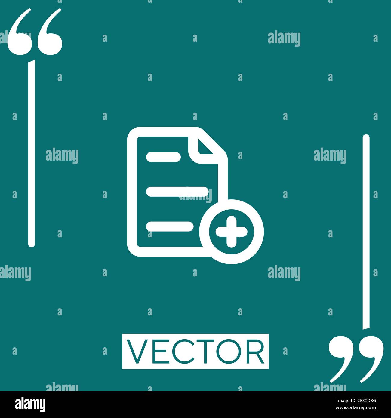 text file add outlined interface button Linear icon. Editable stroke line Stock Vector