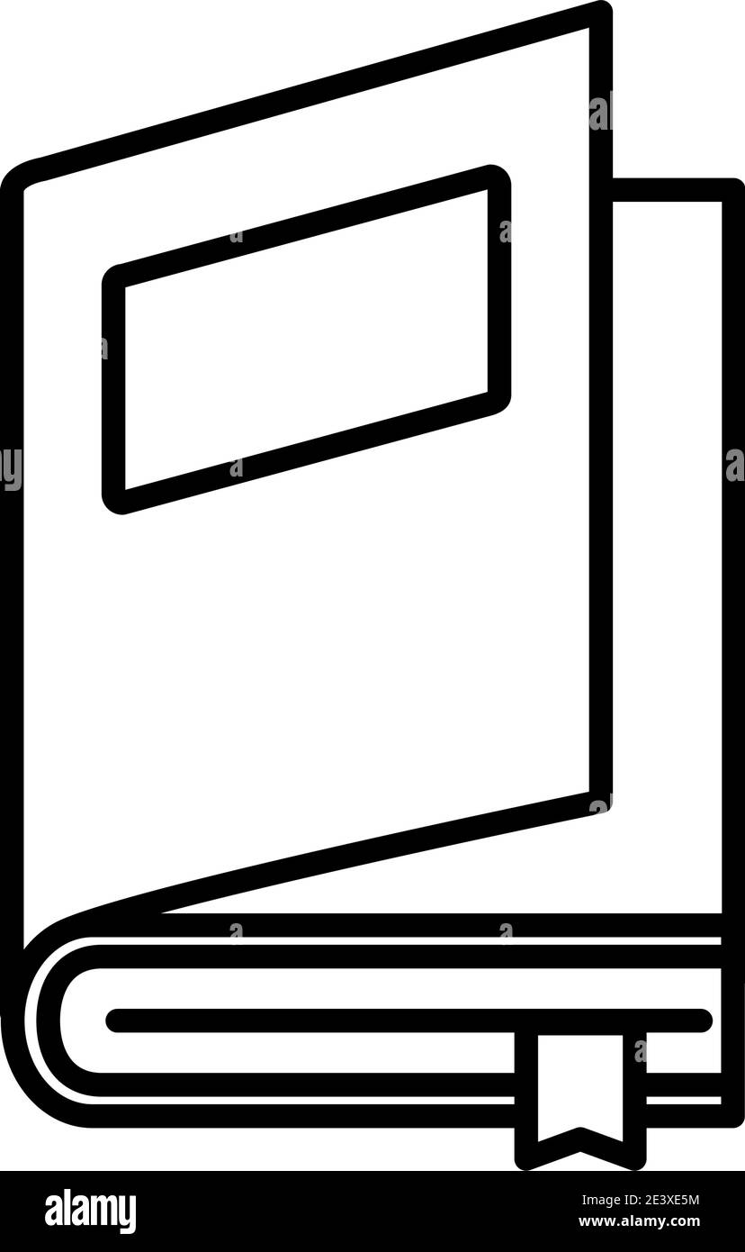 open book with label and ribbon line style icon design, Education ...