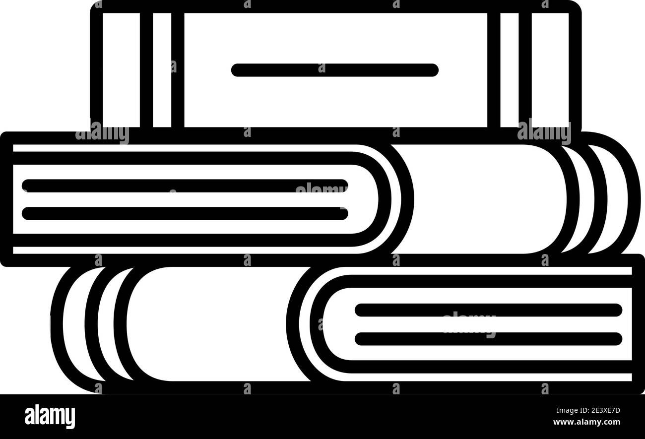 three closed books line style icon design, Education literature and ...