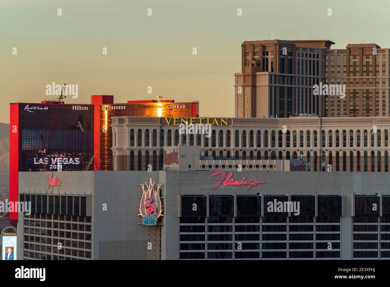 Hotels on the Las Vegas Strip Stock Photo