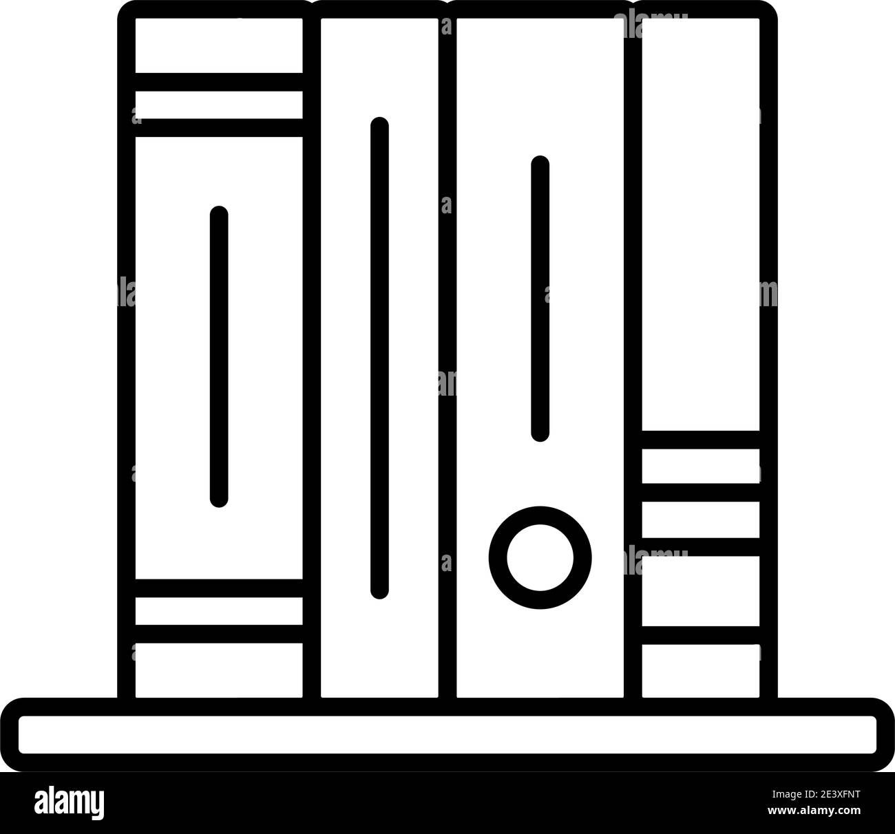 four books line style icon design, Education literature and read theme ...