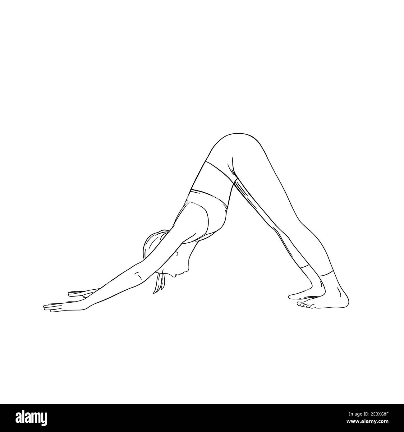 downward dog yoga pose clipart