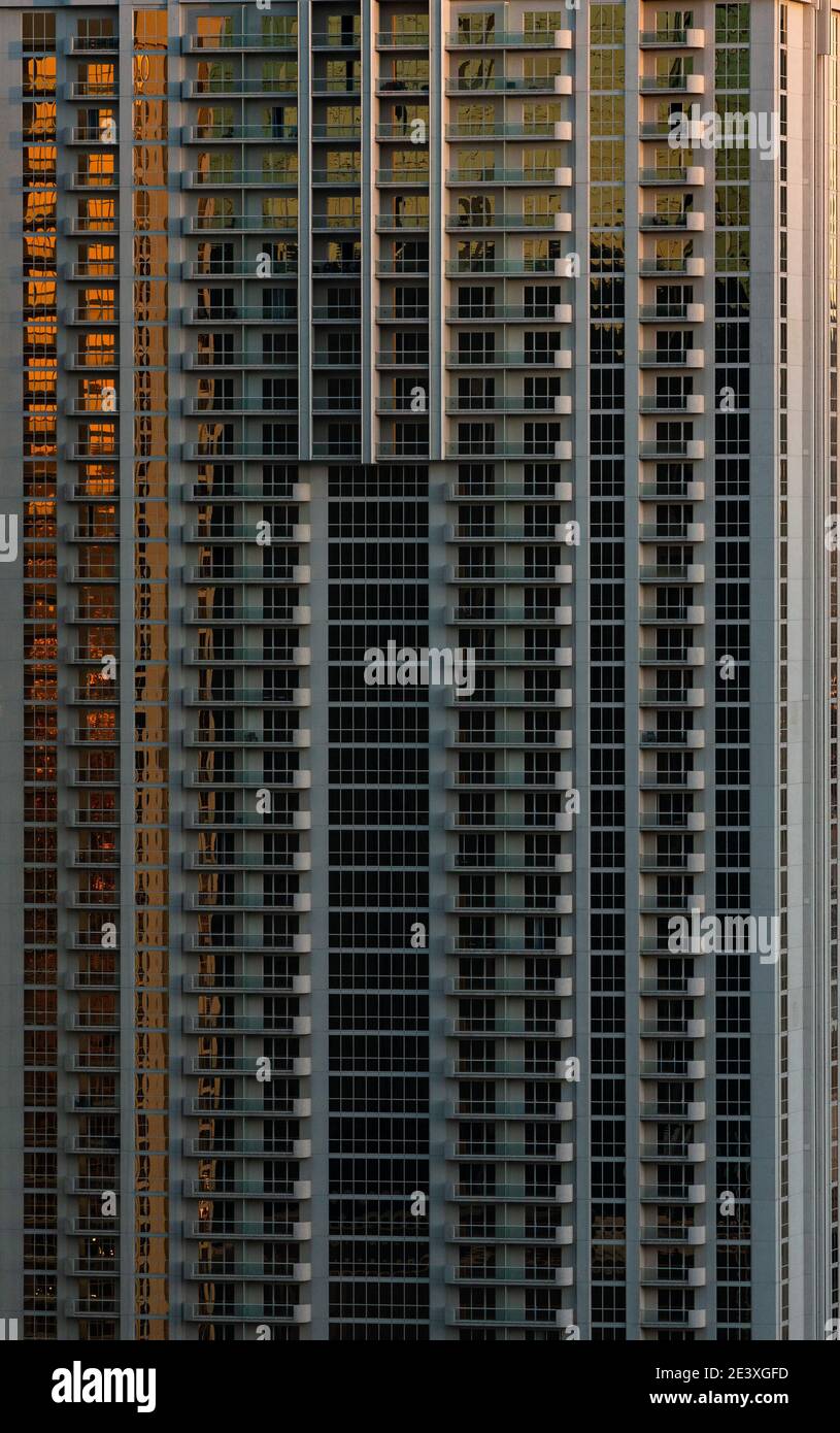 The Luxuary Suite International at The Signature at dusk in Las Vegas, NV Stock Photo