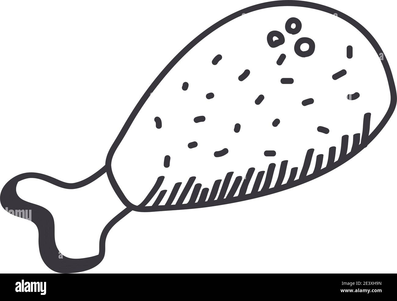 chicken hand draw and line style icon design of food eat restaurant and